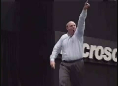 Steve Ballmer on stage at Microsoft
